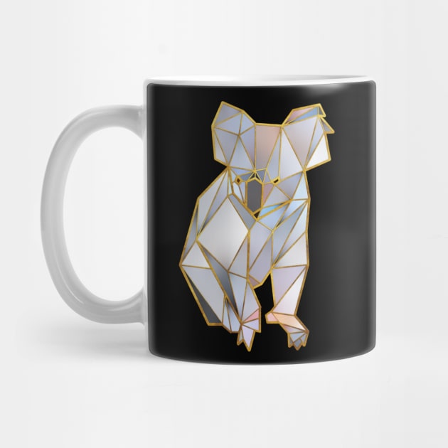 Koala Geometric Gold Lines 2 by HappyGiftArt
